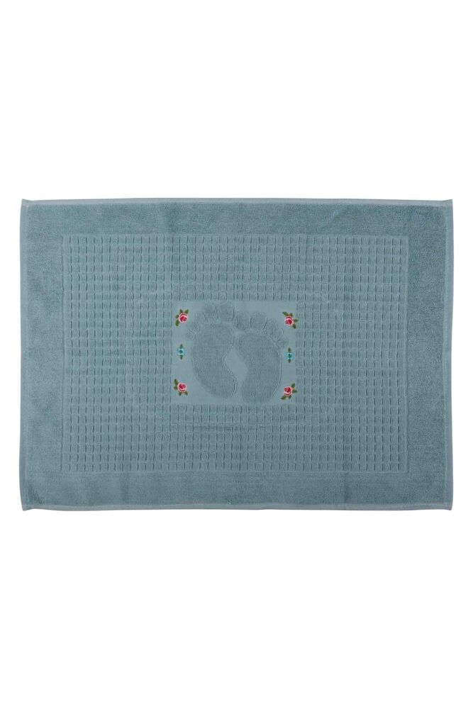 Nakışlı Ayak Havlusu 50*70 cm | Su Yeşili