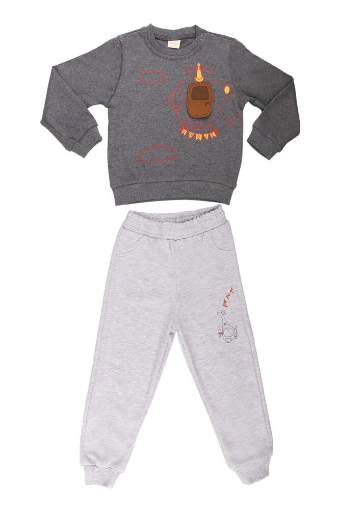 Damla Helicopter Printed Baby Set 2 Pack 20449 | Smoky