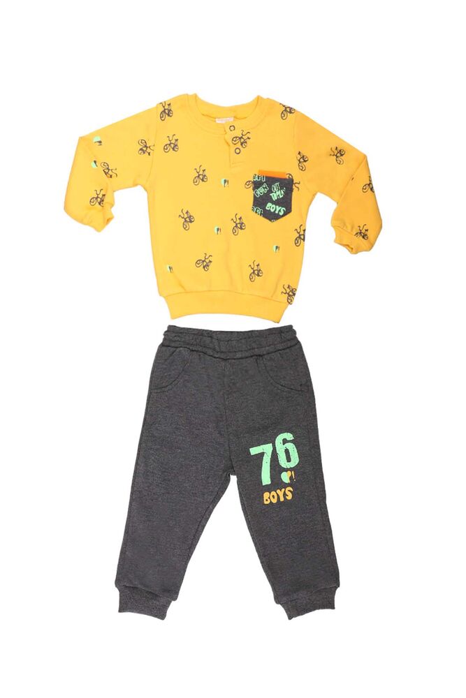 Damla Bicycle Printed Baby Set 20457 | Yellow