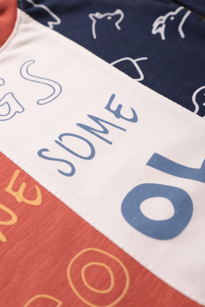 Yazı Baskılı Ekek Bebek Takım 1240 | Kiremit Yazı Baskılı Ekek Bebek Takım 1240 | Kiremit