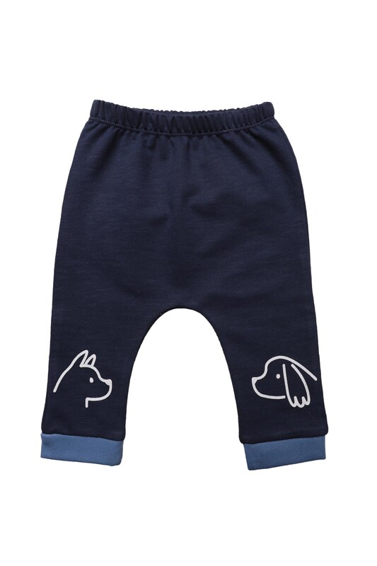 Yazı Baskılı Ekek Bebek Takım 1240 | Mavi - Thumbnail