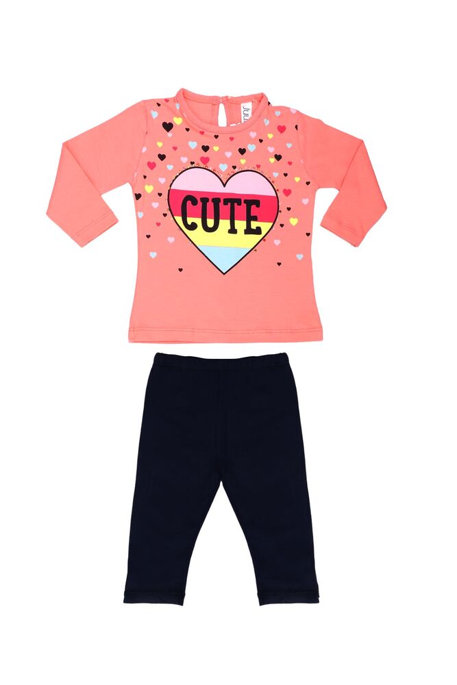 Juuta Heart Printed Baby Set | Powder