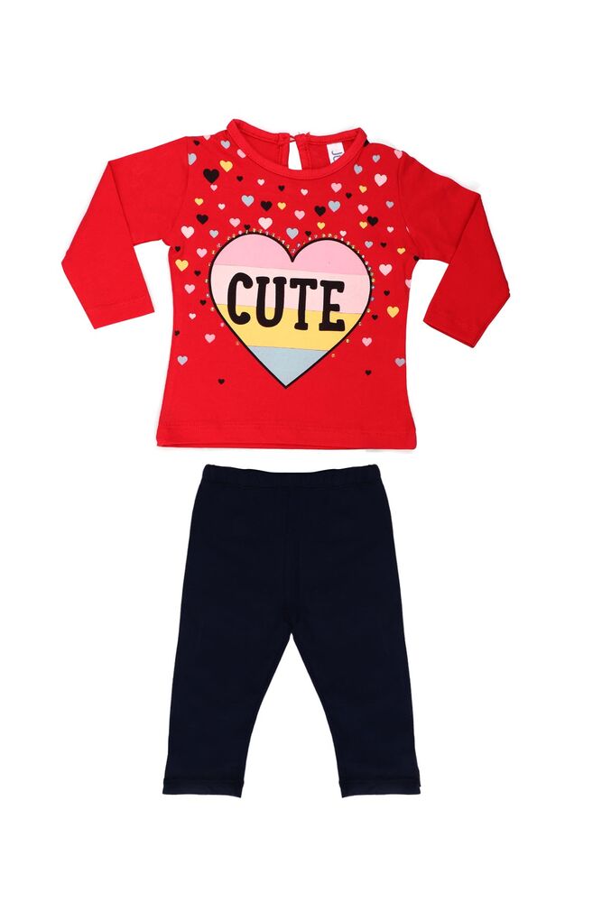 Juuta Heart Printed Baby Set | Red