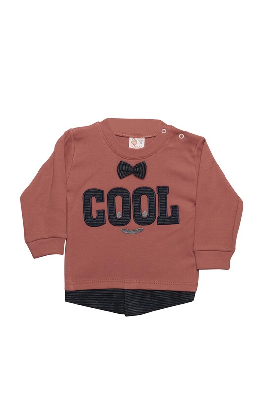 Nurhas Baby - Cool Yazılı Bebek Takım 4010 | Kiremit