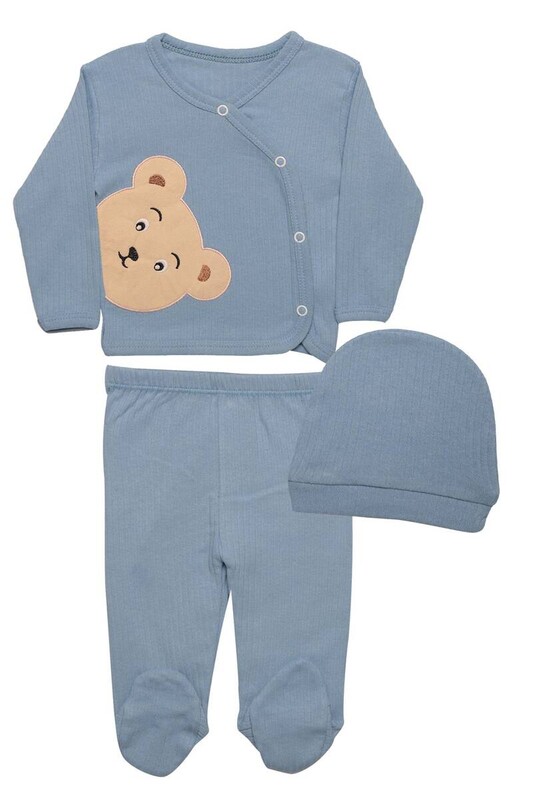ZEMBABY - Ayıcıklı Bebek Takım 3'lü 4225 | Mavi