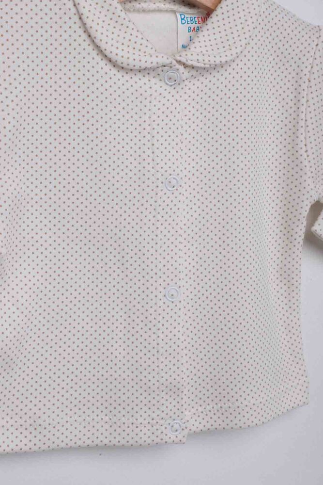 Polka Dot Patterned Baby Pajamas Set | Beige