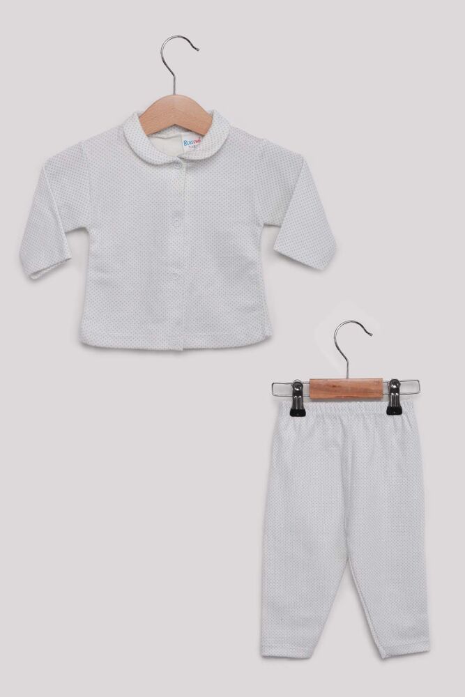 Polka Dot Patterned Baby Pajamas Set | Blue