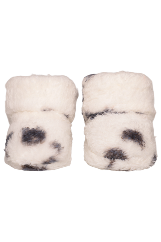 ÖZMEN - Peluş Bebek Ayakkabı 6059 | Beyaz Siyah