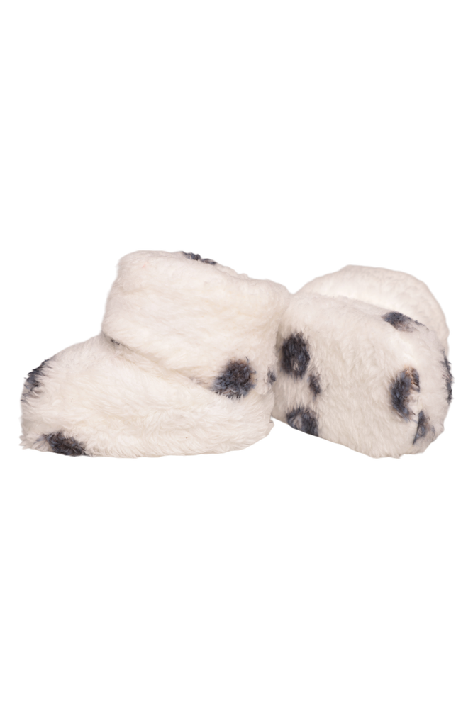 Peluş Bebek Ayakkabı 6059 | Beyaz Siyah