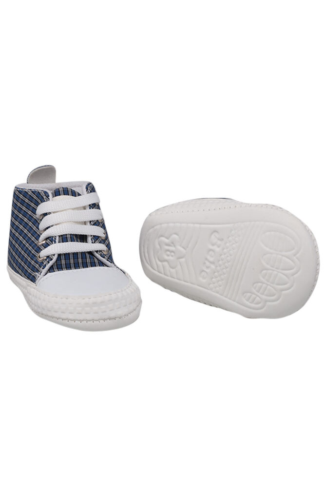 Checkered Lace-Up Baby Shoes | Sax