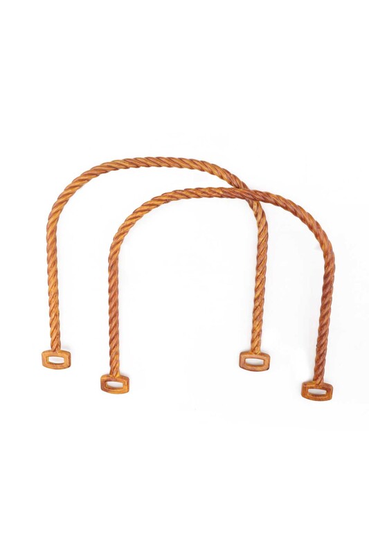 Ahşap Görünümlü Plastik Çanta Sapı Model 1 | Kahverengi - Thumbnail