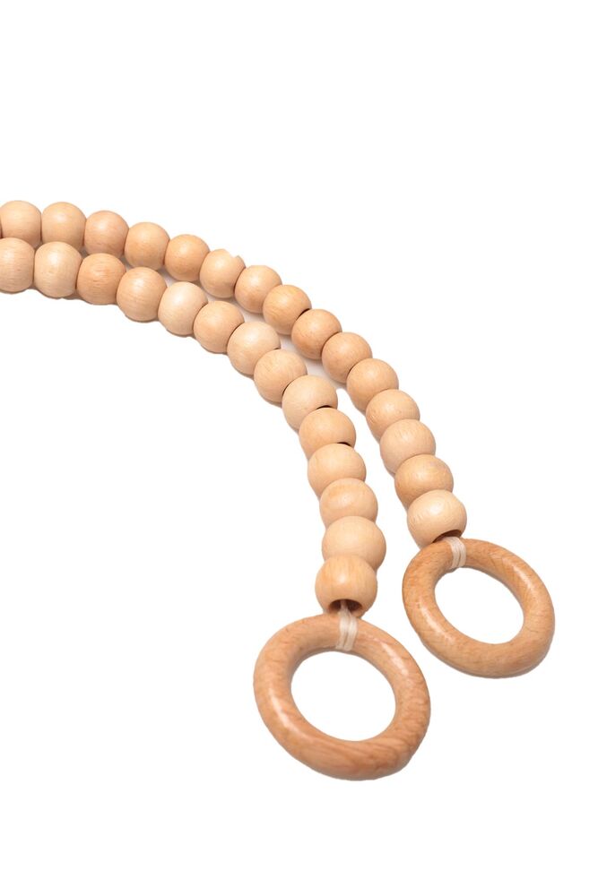 Ahşap Boncuklu Çanta Sapı Model 10 | Bej