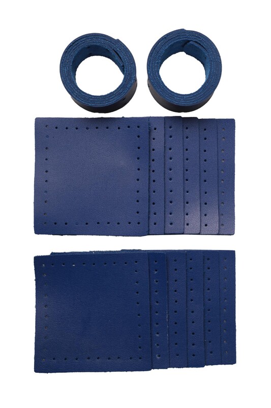 12 Parça Çanta Deri Seti | İndigo - Thumbnail