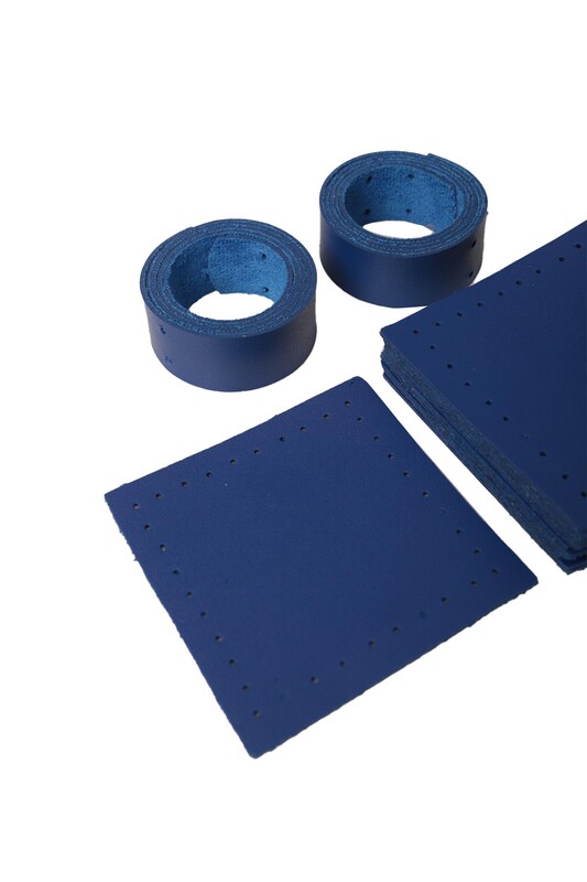 12 Parça Çanta Deri Seti | İndigo - Thumbnail