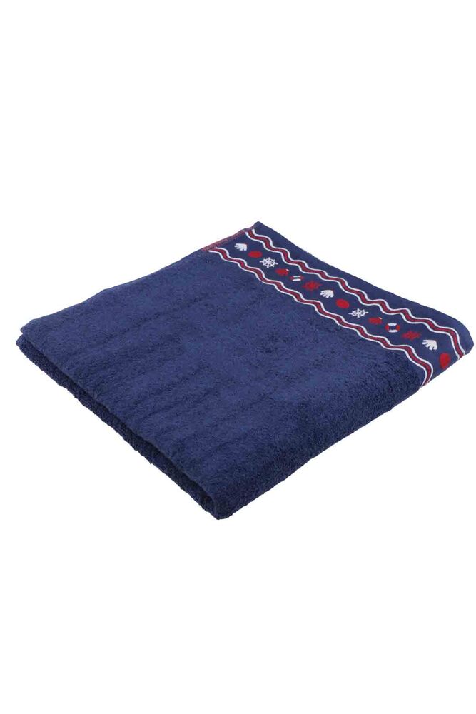 Fiesta Dümen İşlemeli Banyo Havlusu Lacivert 70*140