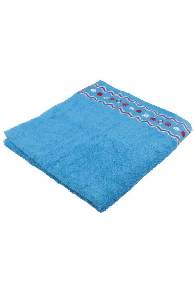 Fiesta Dümen İşlemeli Banyo Havlusu Mavi 70*140