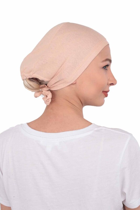 Boneci Düz Penye Bone | Pudra - Thumbnail