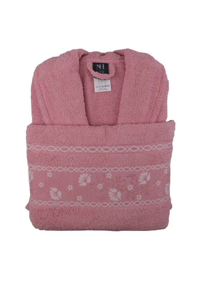 NewHome Family Bathrobe Set 1167 | White Pink