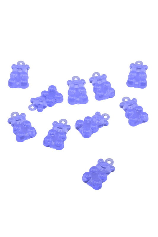 MİR PLASTİK - Jelibon Ayıcık Boncuk Mor10 Adet