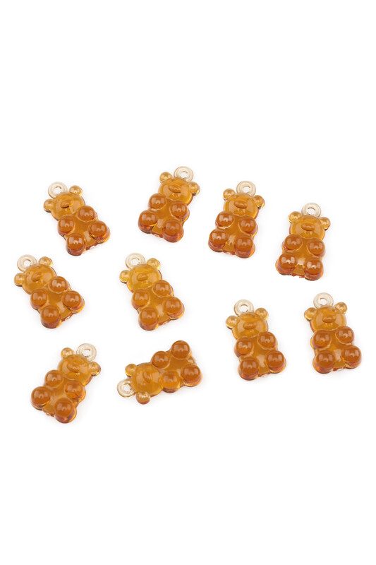 MİR PLASTİK - Jelibon Ayıcık Boncuk Gold 10 Adet