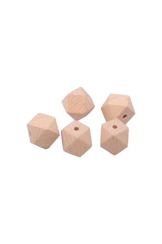 SİMİSSO - Wooden 8 Corner Beads 18 mm 5 Pcs
