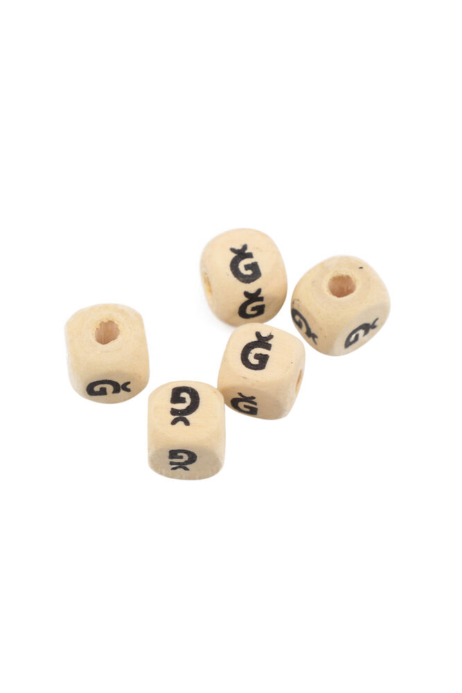Ahşap Harf Boncuk 5'li 9mm Ğ Ahşap Harf Boncuk 5'li 9mm Ğ