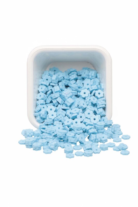 SİMİSSO - Çiçek Hamur Fimo Boncuk 4 mm | Mavi