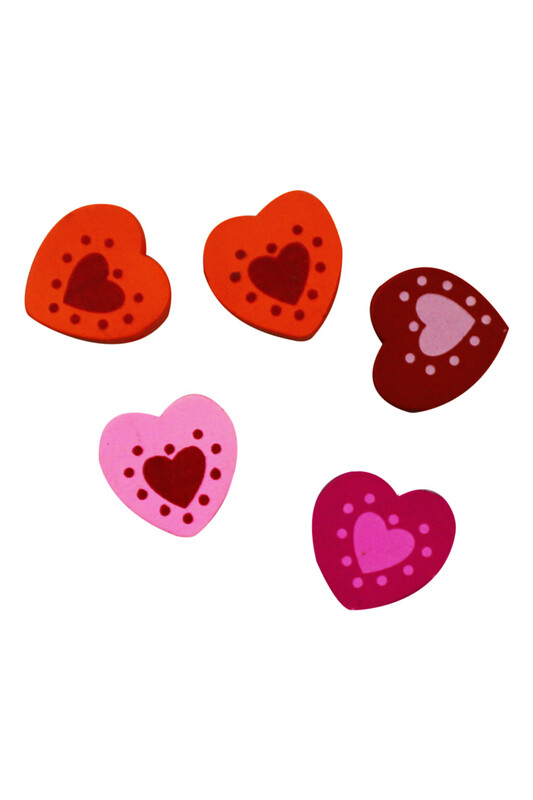SİMİSSO - Heart Wooden Beads 5 pcs