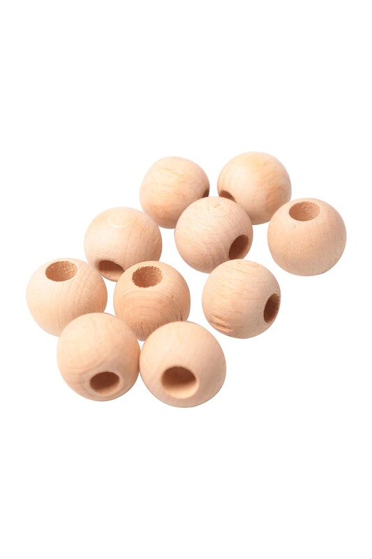SİMİSSO - Ham Ahşap Boncuk 18 mm 10 Adet