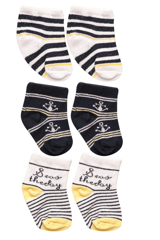 Baskılı Yenidoğan 3 lü Çorap Model 9