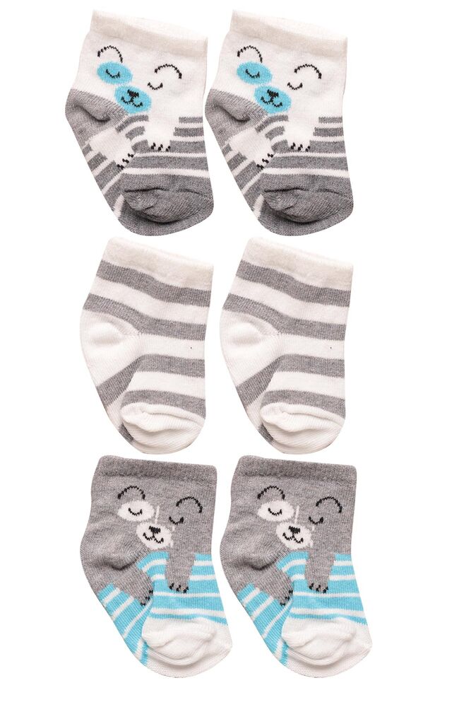 Baskılı Yenidoğan 3 lü Çorap Model 10