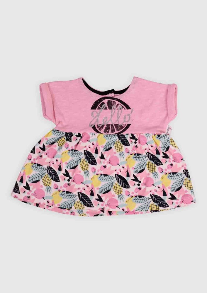 Hippıl Baby Ananas Baskılı Bebek Elbise | Pembe