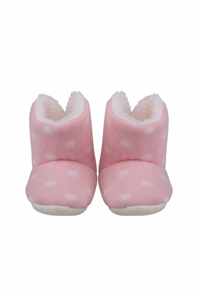 Puantiyeli Polarlı Bebek Panduf | Pembe