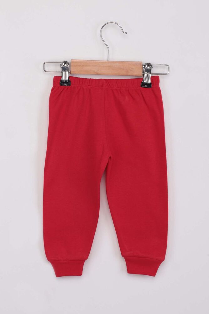 Tavşan Baskılı Kız Çocuk Pijama Takımı | Ekru Kırmızı