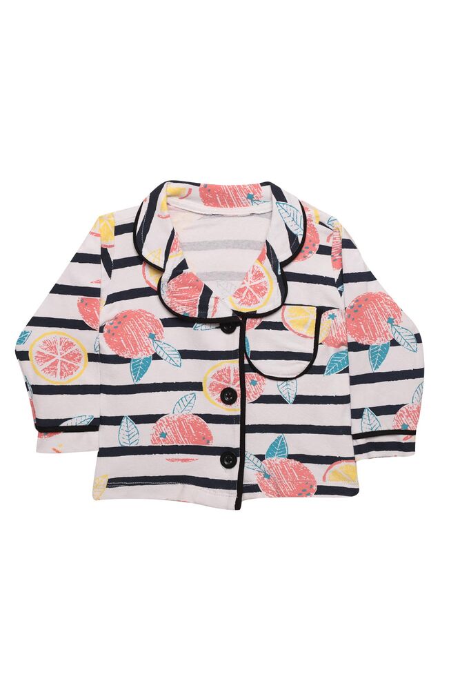Meyve Baskılı Bebek Pijama Takımı 7649 | Beyaz