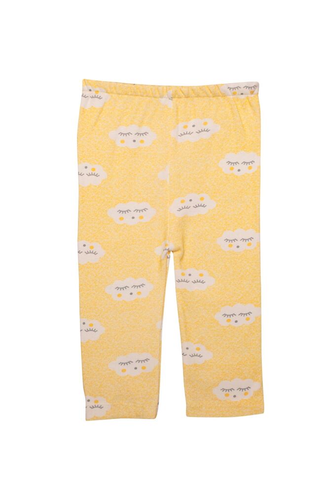 Bulut Desenli Bebek Pijama Takımı | Sarı