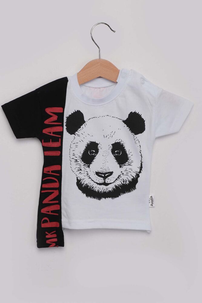 Panda Baskılı Erkek Çocuk Şortlu Takım | Kırmızı