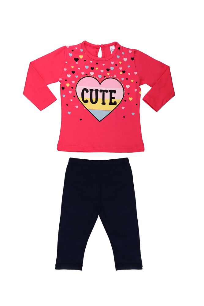 Juuta Kalp Baskılı Bebek Takımı | Pembe