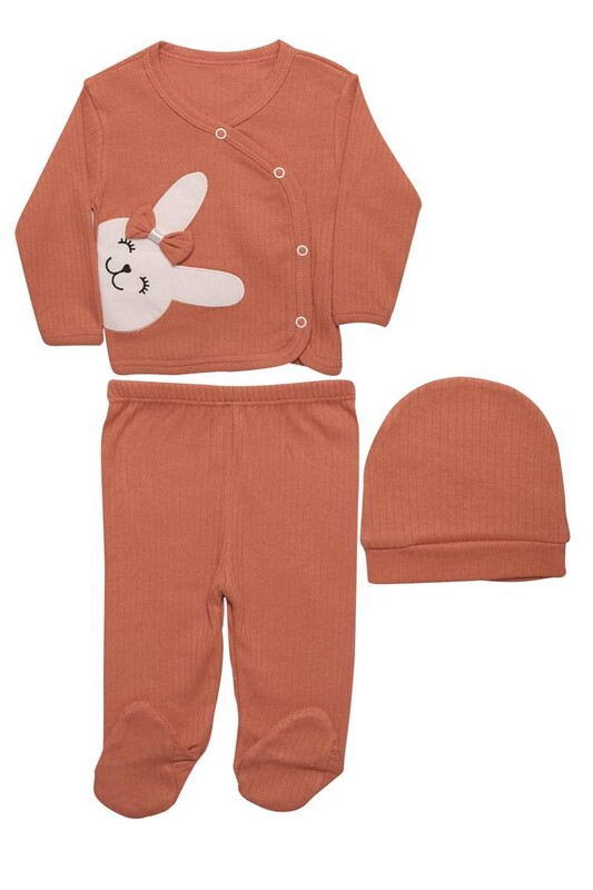 ZEMBABY - Tavşanlı Bebek Takım 3'lü 4225 | Turuncu