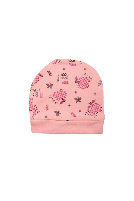 Elma Baskılı Bebek Takımı 3'lü 4223 | Pembe - Thumbnail