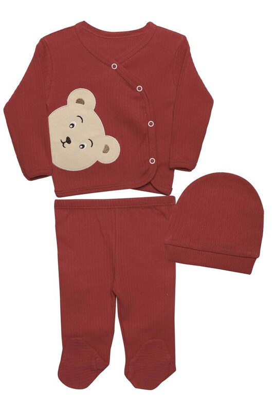 ZEMBABY - Ayıcıklı Bebek Takım 3'lü 4225 | Kırmızı