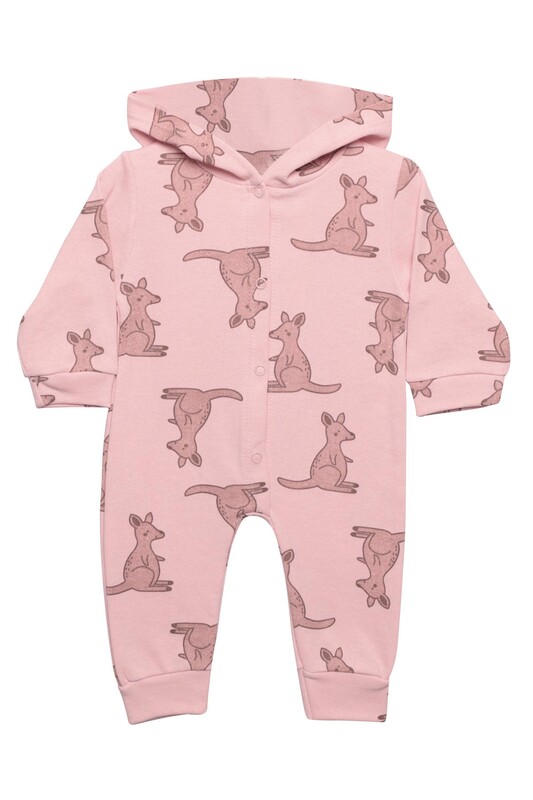 Melish bebe - Kapşonlu Bebek Tulum 4035 | Pembe