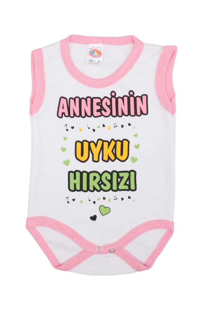 Yazı Baskılı Bebek Zıbın | Pembe