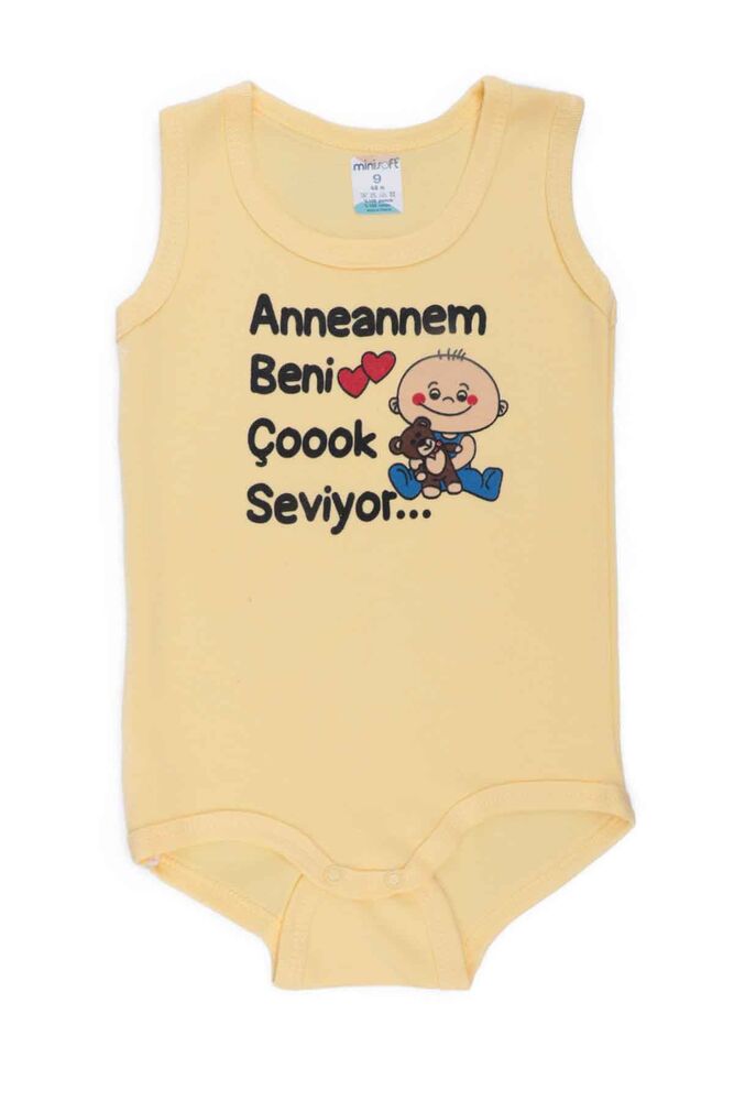 Yazı Baskılı Bebek Zıbın | Sarı