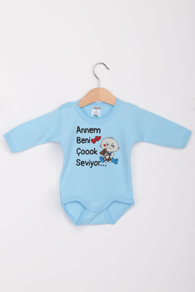 Annem Beni Çok Seviyor Uzun Kollu Zıbın | Mavi