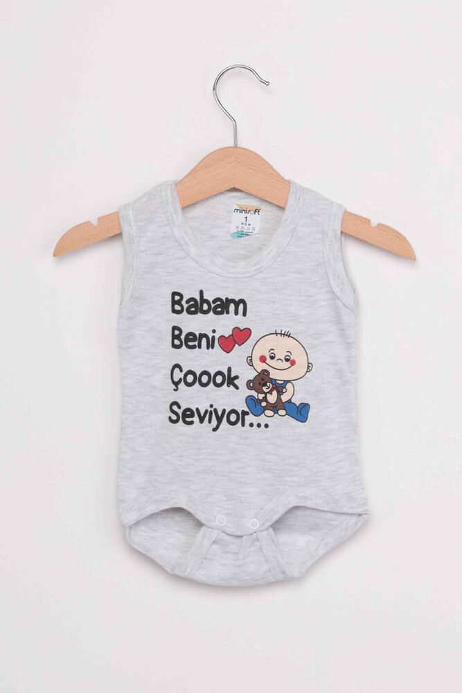 Babam Beni Çok Seviyor Bebek Zıbın | Gri