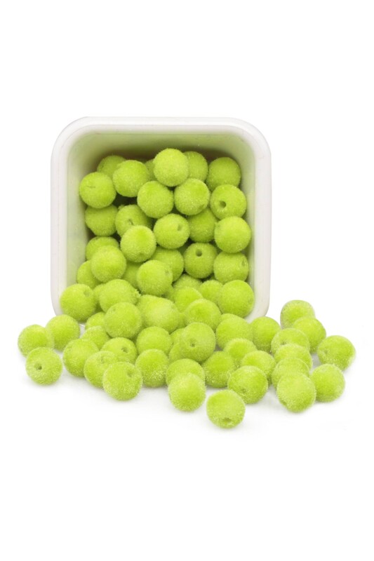 PULSAN - Kadife Boncuk 8 mm 50 gr Yeşil