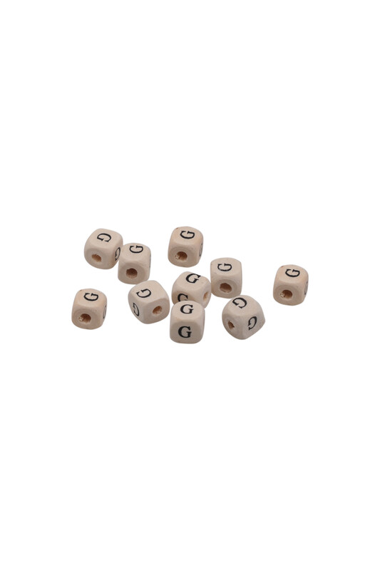 SİMİSSO - Harf Ahşap Boncuk 10 mm 10 Adet | G