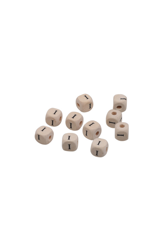 SİMİSSO - Harf Ahşap Boncuk 10 mm 10 Adet | I