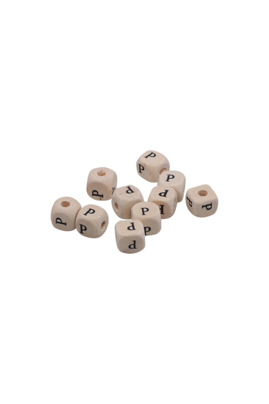 SİMİSSO - Harf Ahşap Boncuk 10 mm 10 Adet | P